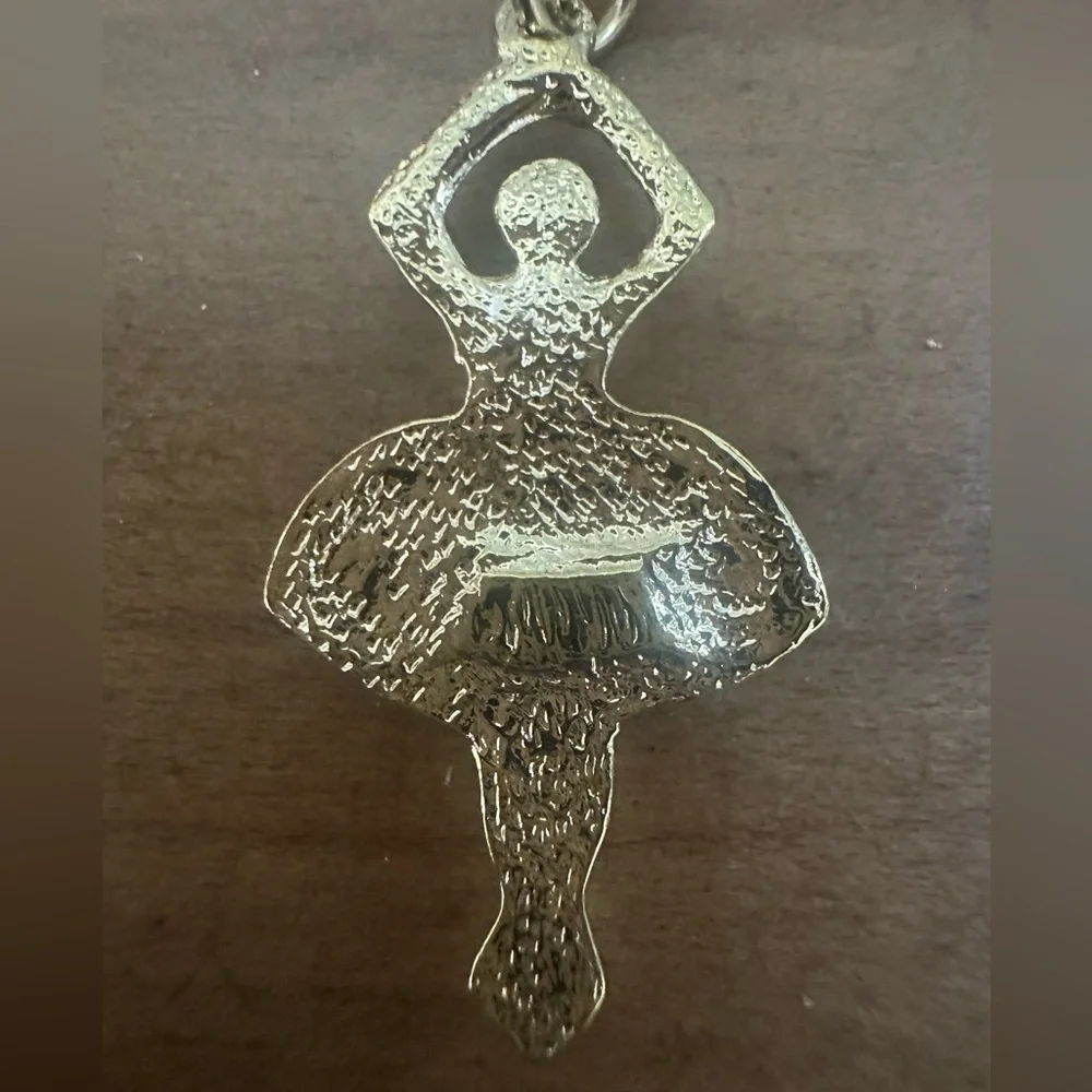 Vintage Gold Toned Ballerina 18” Necklace